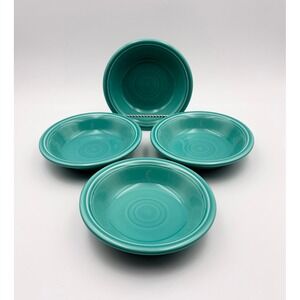 Set of 4 Fiestaware Turquoise Blue Fruit Bowls 5 1/4" Homer Laughlin USA Pottery